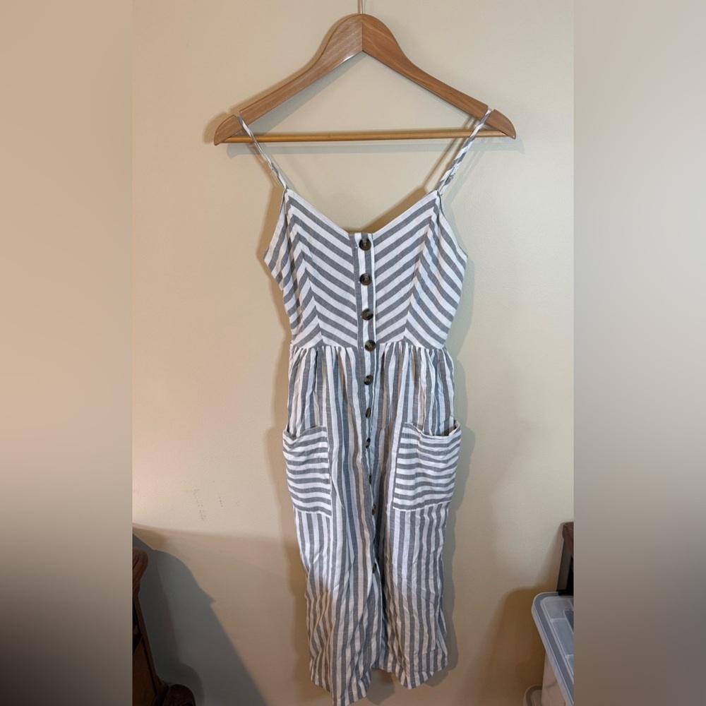 American Eagle Outfitters Striped Dress - White and Gray